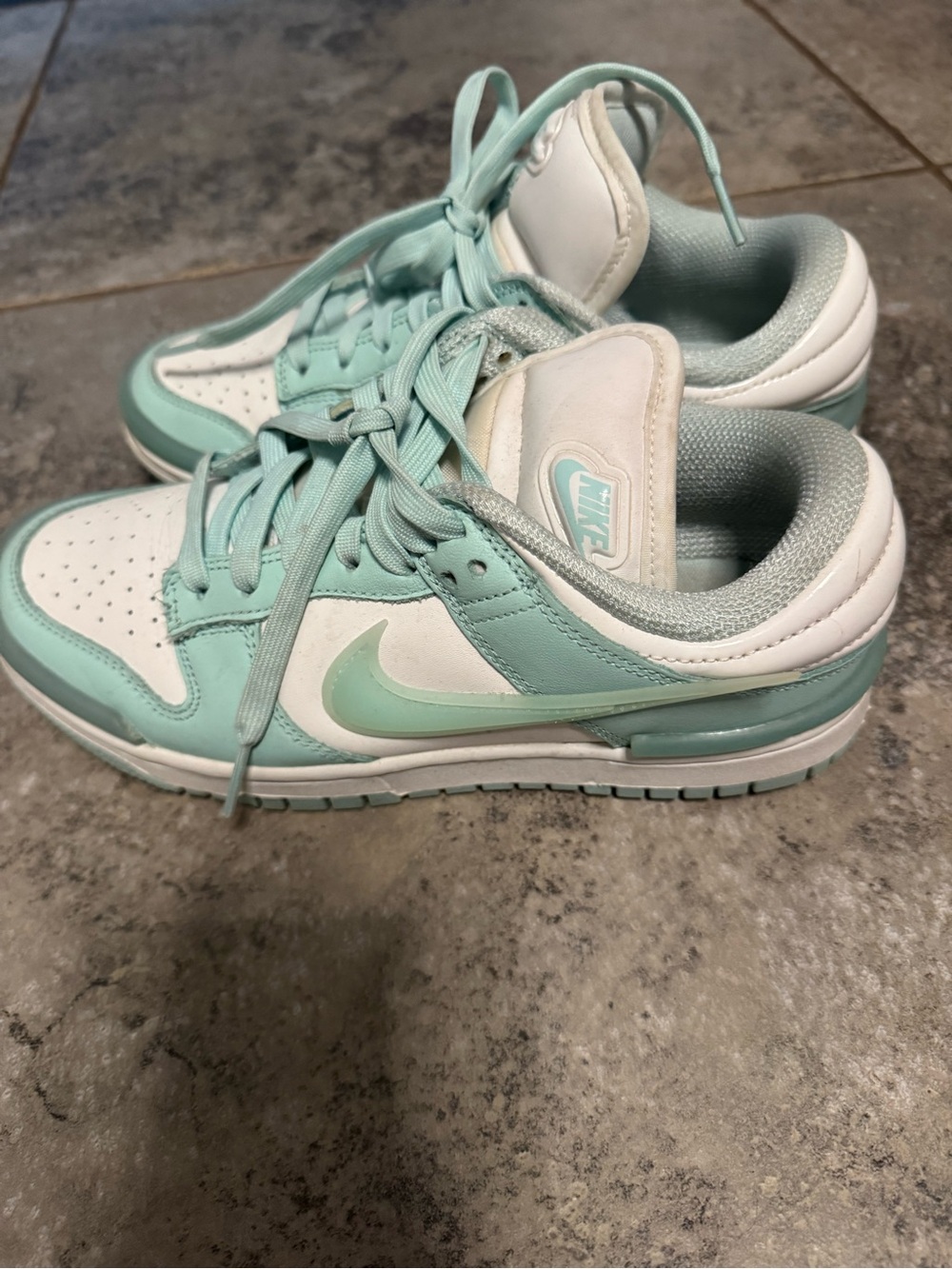 Nike Women's Low-Top Sneakers in Mint Green and White